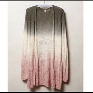 Anthropologie Moth Ombré Open Cardigan
